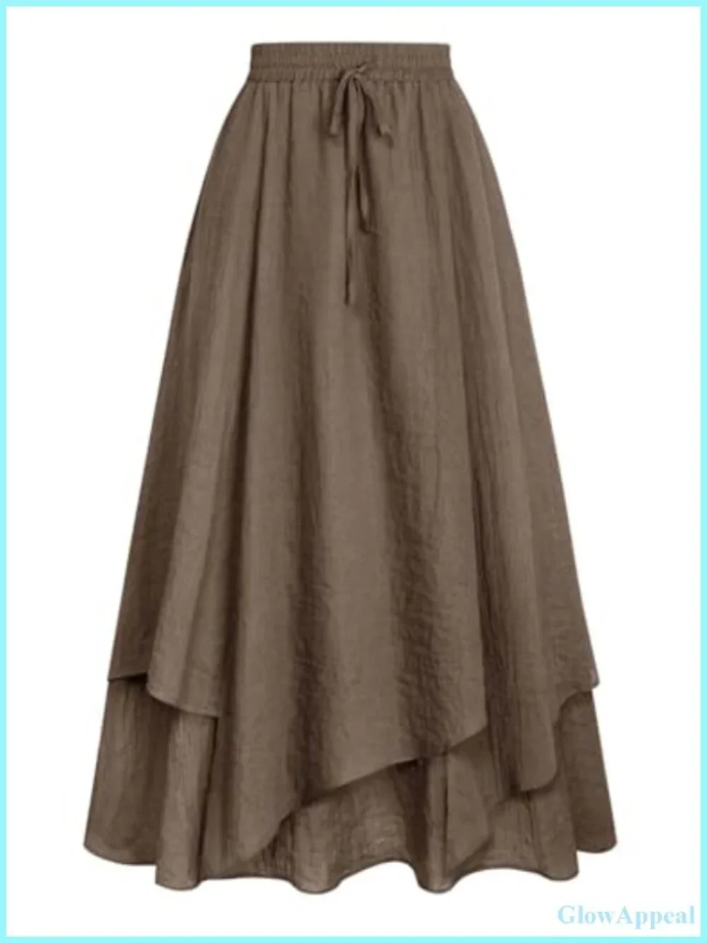 Double Layer A-Line Maxi Skirt with Pockets – Flowy Lightweight Elastic High